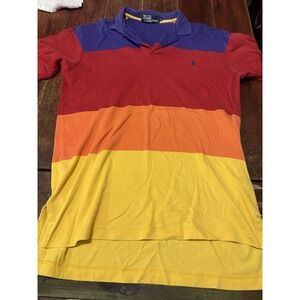 Vintage Y2K Polo Ralph Lauren Color Block Kanye Polo Shirt Mens Size Medium